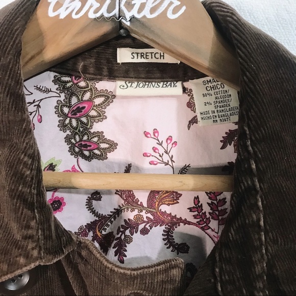 St. John’s Bay Women’s Stretch Corduroy Peacoat - Picture 5 of 6